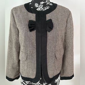 Anthropologie black bow short jacket